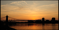 Roebling Suspension Bridge Sunset